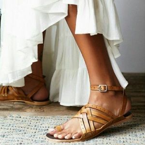 Free People Belize Boho Leather Strappy Sandal